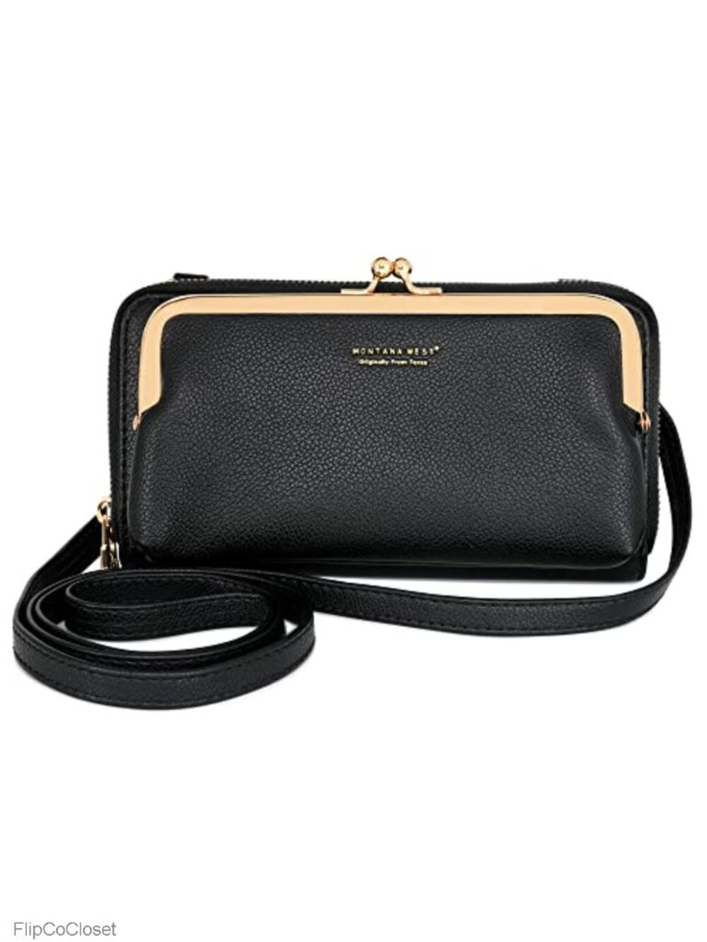 Vegan Leather RFID Blocking Crossbody Phone Purse Adjustable Strap